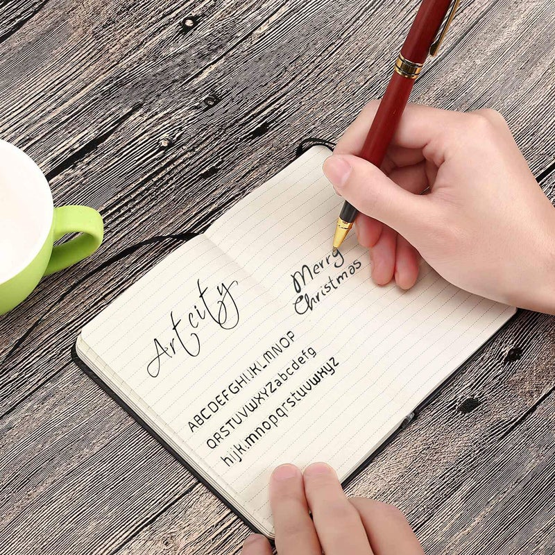 ZZTX 2 Pack Small Pocket Notebook 3.5" x 5.5" Hardcover Lined Paper Mini Notepad with Black Leather Sketchbook Composition Notebook - Image 4